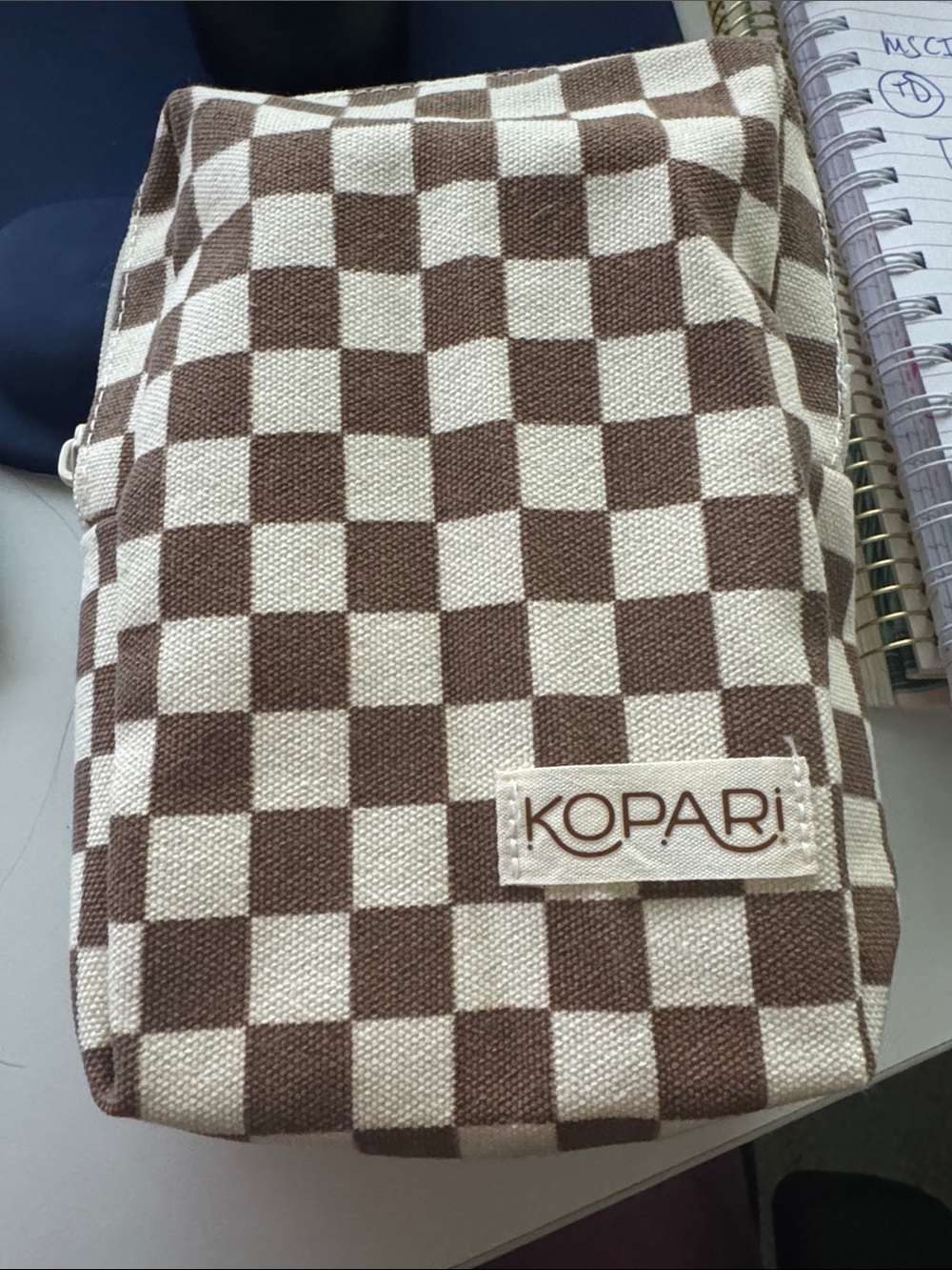 Kopari Brown and Cream Makeup Bag New